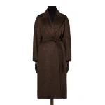 Max Mara Vista Oversized Cashmere and Mohair Coat in Dark Brown | Wool Coat | Coveti