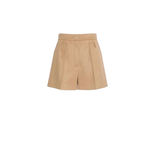 Vista Sable-Look Baby Camel Shorts in Camel