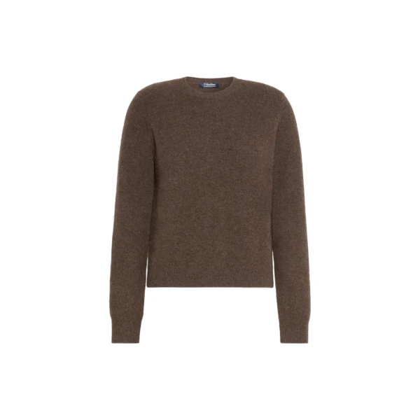 Max Mara Voliera Yak Wool Crew-Neck Sweater in Brown | Sweaters | Coveti