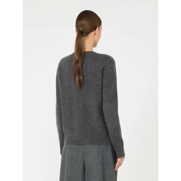 Max Mara Voliera Yak Wool Crew-Neck Sweater in Medium Grey | Sweaters | Coveti