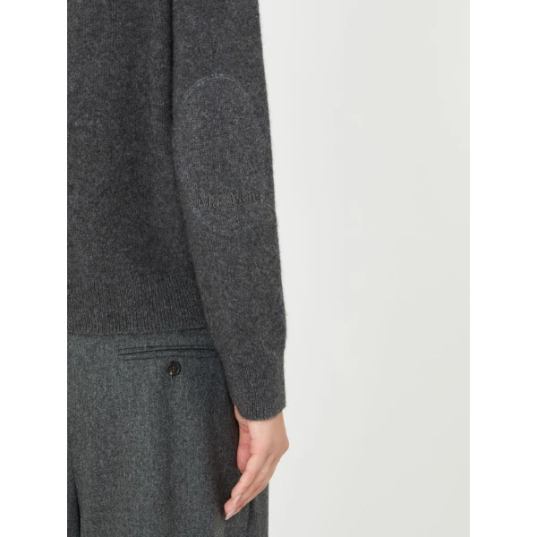 Max Mara Voliera Yak Wool Crew-Neck Sweater in Medium Grey | Sweaters | Coveti