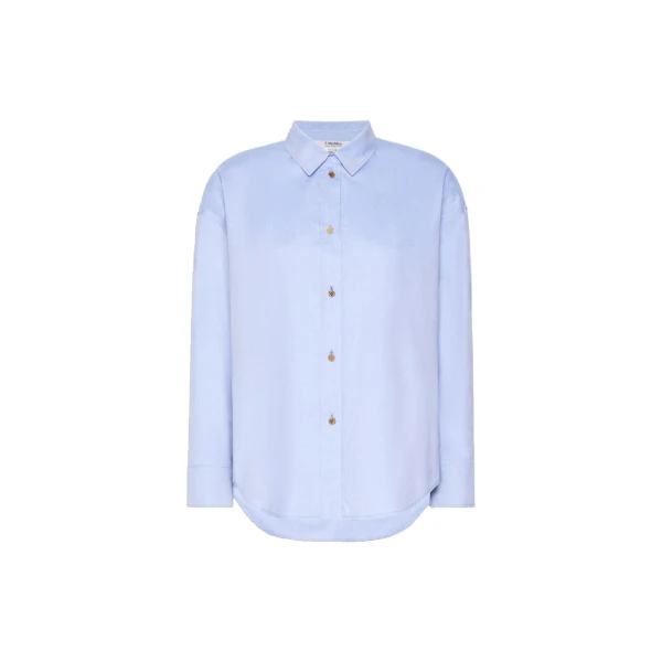Max Mara Volonta Cotton Oxford Shirt in Light Blue | Shirts | Coveti