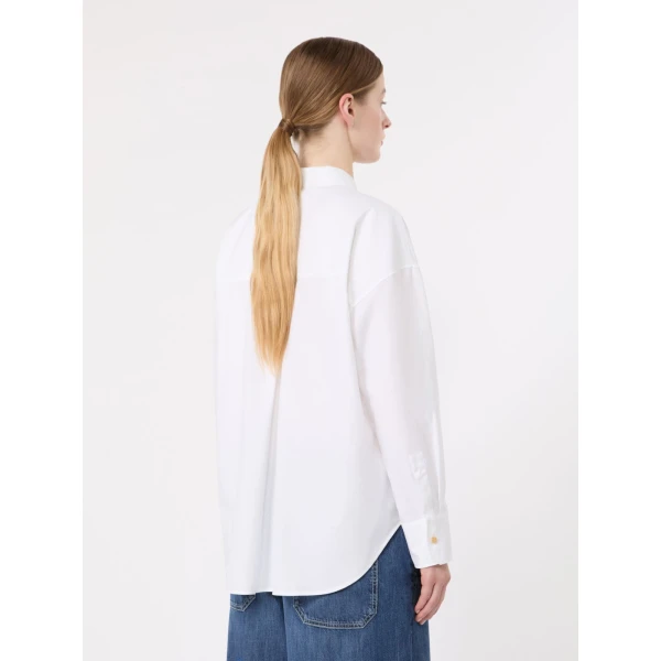Max Mara Volonta Cotton Oxford Shirt in White | Shirts | Coveti