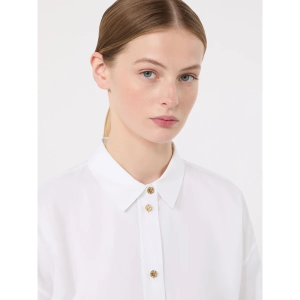 Max Mara Volonta Cotton Oxford Shirt in White | Shirts | Coveti