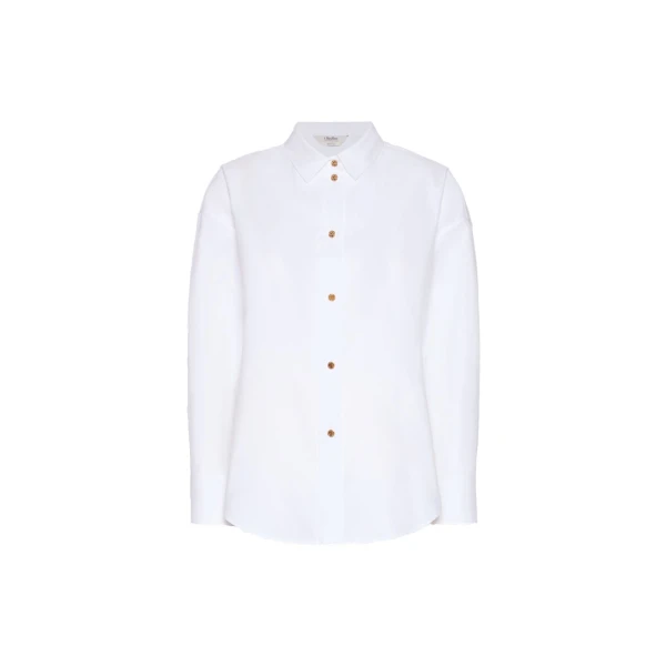 Max Mara Volonta Cotton Oxford Shirt in White | Shirts | Coveti
