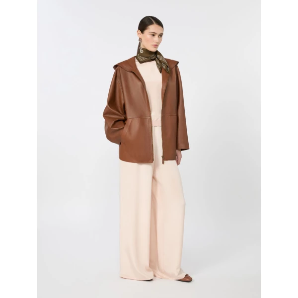 Max Mara Volonta Relaxed Heavy Silk Trousers in Pink | Wide leg pants | Coveti