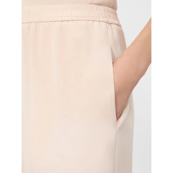 Max Mara Volonta Relaxed Heavy Silk Trousers in Pink | Wide leg pants | Coveti