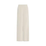 Max Mara Volonta Relaxed Heavy Silk Trousers in Stone Grey | Wide leg pants | Coveti