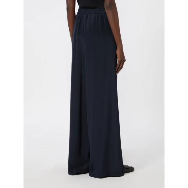 Max Mara Volonta Relaxed Heavy Silk Trousers in Ultramarine | Wide leg pants | Coveti