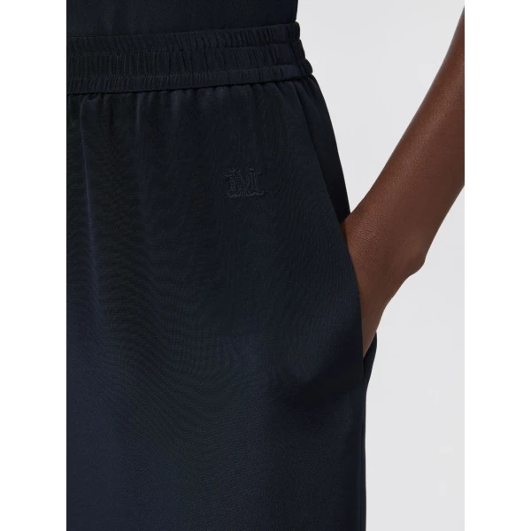 Max Mara Volonta Relaxed Heavy Silk Trousers in Ultramarine | Wide leg pants | Coveti