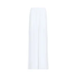 Max Mara Volonta Relaxed Heavy Silk Trousers in White | Wide leg pants | Coveti