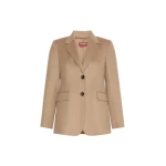 Max Mara Volpino Single-Breasted Wool Broadcloth Blazer in Camel | Blazers | Coveti