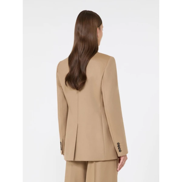 Max Mara Volpino Single-Breasted Wool Broadcloth Blazer in Camel | Blazers | Coveti