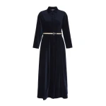 Max Mara Vortice Corduroy Shirt Dress in Midnight Blue | Shirtdress | Coveti