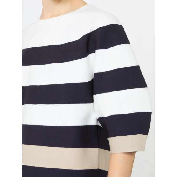 Max Mara Voto Viscose Yarn Cropped Sweater in Ultramarine | Sweaters | Coveti