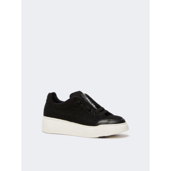 Max Mara Water-Repellent Camel Trainers in Black | Sneakers | Coveti