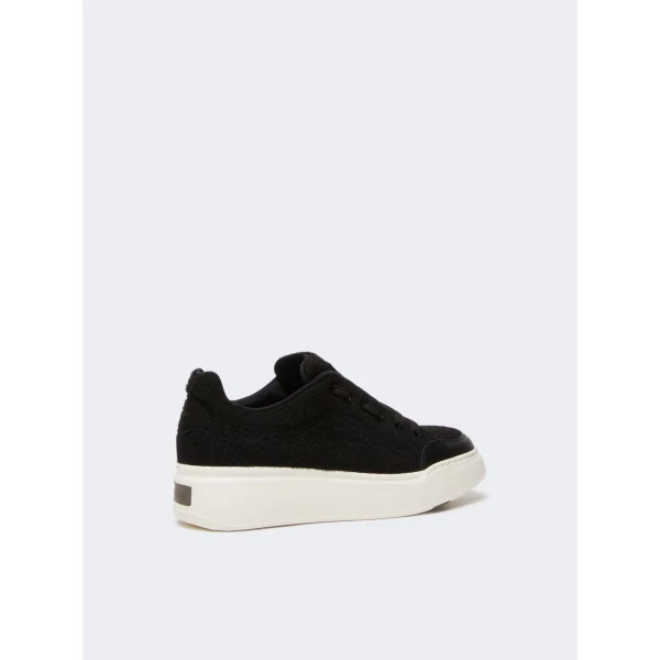 Max Mara Water-Repellent Camel Trainers in Black | Sneakers | Coveti