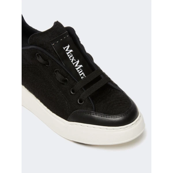 Max Mara Water-Repellent Camel Trainers in Black | Sneakers | Coveti
