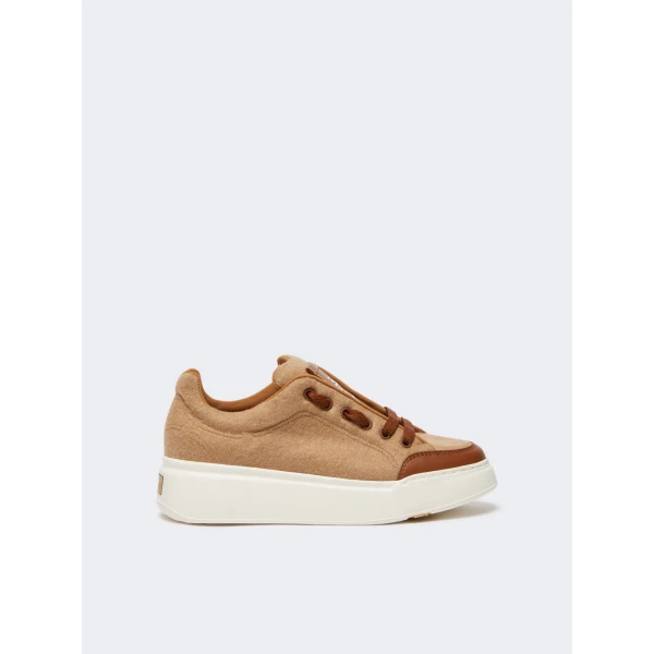 Max Mara Water-Repellent Camel Trainers in Camel | Sneakers | Coveti