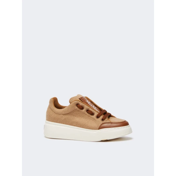 Max Mara Water-Repellent Camel Trainers in Camel | Sneakers | Coveti
