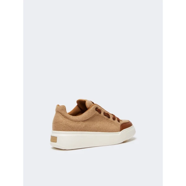 Max Mara Water-Repellent Camel Trainers in Camel | Sneakers | Coveti