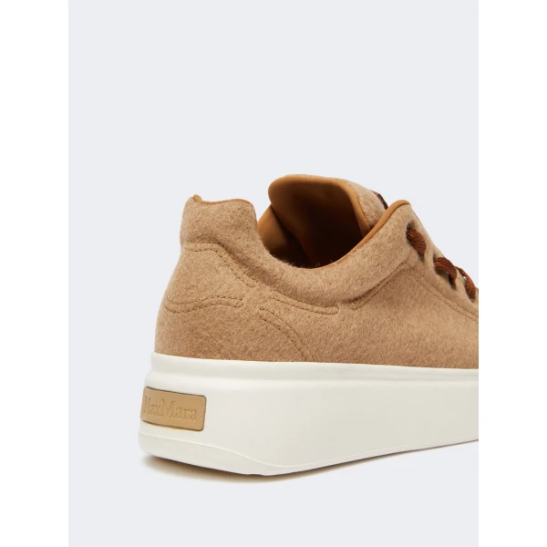 Max Mara Water-Repellent Camel Trainers in Camel | Sneakers | Coveti
