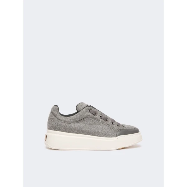 Max Mara Water-Repellent Cashmere Trainers in Dark Grey | Sneakers | Coveti