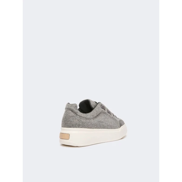 Max Mara Water-Repellent Cashmere Trainers in Dark Grey | Sneakers | Coveti