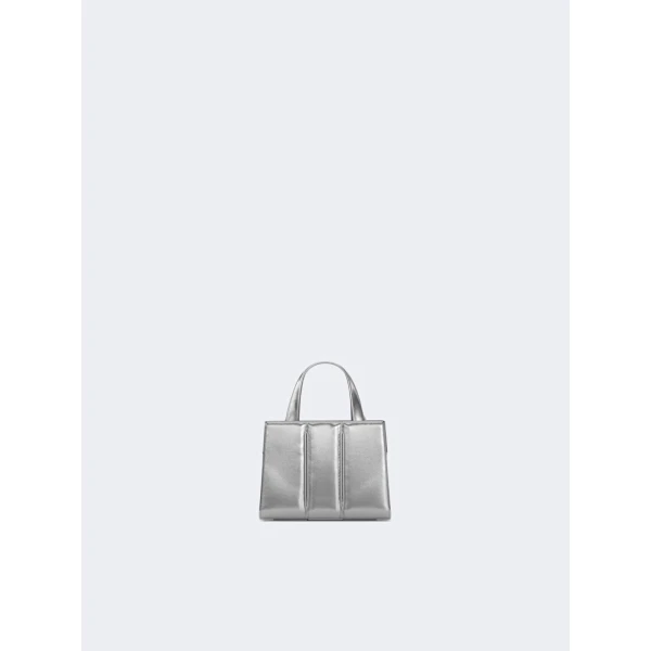 Max Mara Whitney Bag 2 Nano Lambskin in Silver | Mini Bags | Coveti