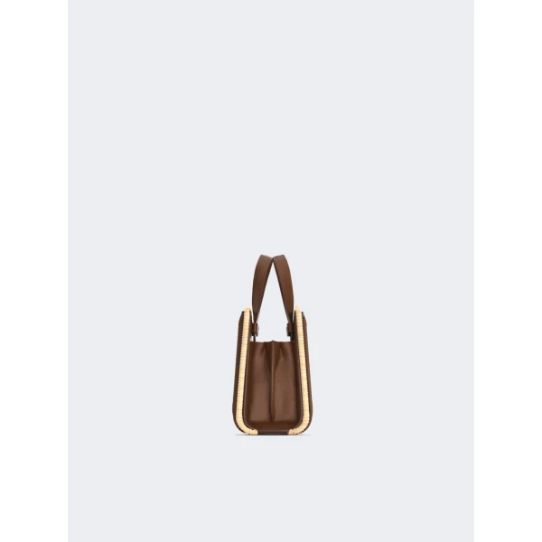 Max Mara Whitney Bag 3 Micro Wicker in Beige | Mini Bags | Coveti