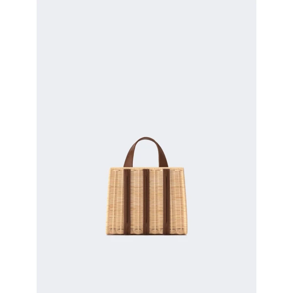 Max Mara Whitney Bag 3 Micro Wicker in Beige | Mini Bags | Coveti