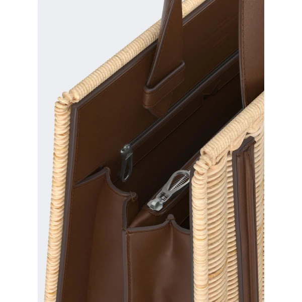 Max Mara Whitney Bag 6 Medium Wicker in Beige | Totes & Top-Handle Bags | Coveti