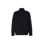Max Mara Wool Aran Turtleneck Jumper in Navy | Turtlenecks | Coveti