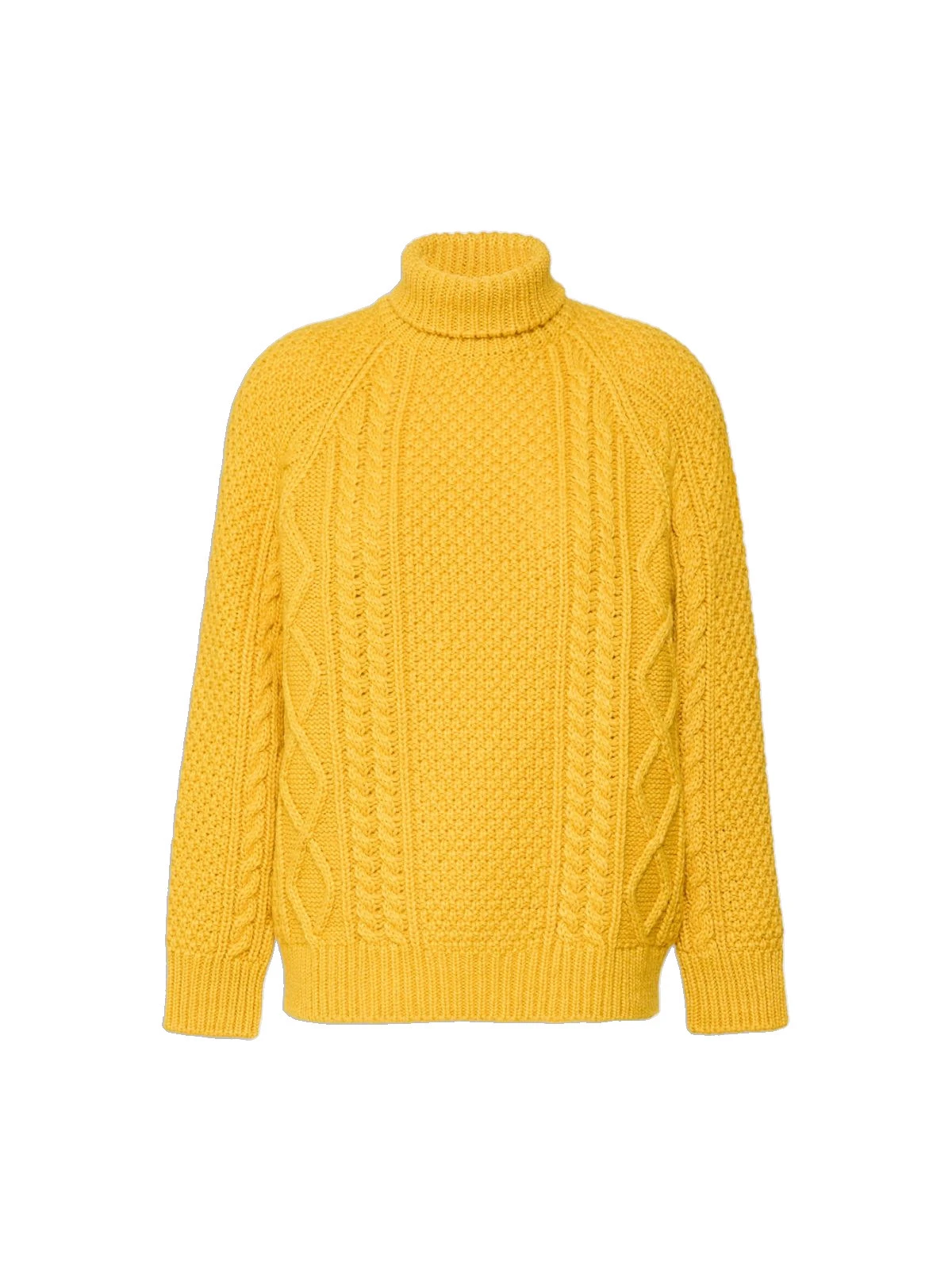 Max Mara Wool Aran Turtleneck Jumper in Yellow Max Mara Wool Aran Turtleneck Jumper in Yellow | Turtlenecks | Coveti