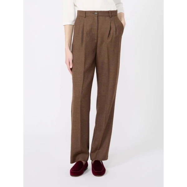 Max Mara Wool Carrot Trousers in Brown | Tailored pants | Coveti