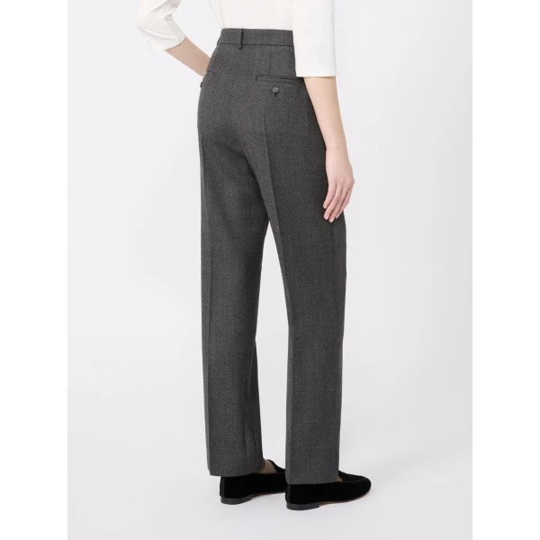Max Mara Wool Carrot Trousers in Medium Grey | Tailored pants | Coveti
