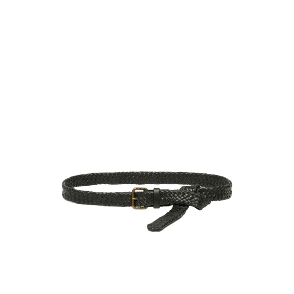 Max Mara Woven Leather Belt in Black | Belts | Coveti