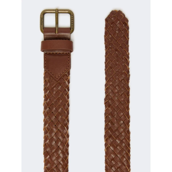 Max Mara Woven Leather Belt in Tobacco | Belts | Coveti
