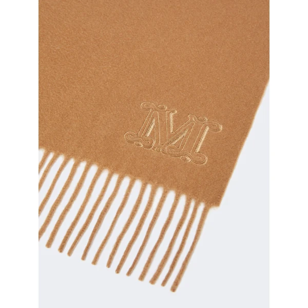 Max Mara Wsdalia Cashmere Monogram Stole in Beige Style 2 | Scarves | Coveti