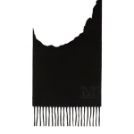 Max Mara Wsdalia Cashmere Monogram Stole in Black | Scarves | Coveti