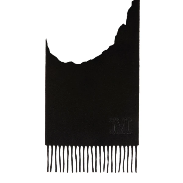 Wsdalia Cashmere Monogram Stole in Black