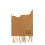 Max Mara Wsdalia Cashmere Monogram Stole in Tobacco | Scarves | Coveti