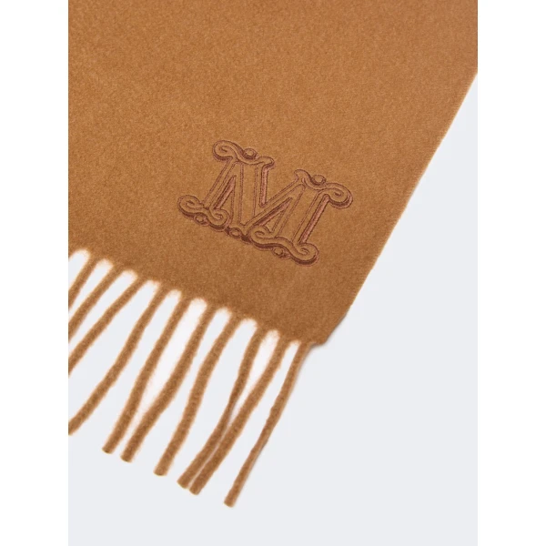 Max Mara Wsdalia Cashmere Monogram Stole in Tobacco | Scarves | Coveti