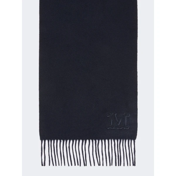 Max Mara Wsdalia Cashmere Monogram Stole in Ultramarine | Scarves | Coveti