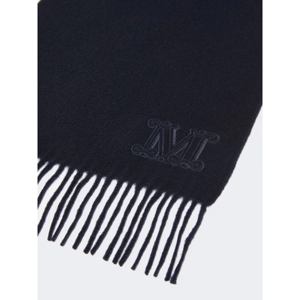 Max Mara Wsdalia Cashmere Monogram Stole in Ultramarine | Scarves | Coveti