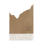 Max Mara Wsdalia Monogram Cashmere Stole in Beige | Scarves | Coveti