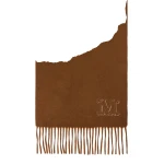 Max Mara Wsdalia Monogram Cashmere Stole in Hazelnut Brown | Scarves | Coveti