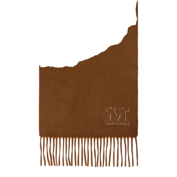 Wsdalia Monogram Cashmere Stole in Hazelnut Brown