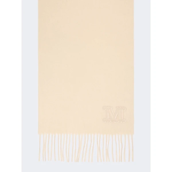 Max Mara Wsdalia Monogram Cashmere Stole in Ivory | Scarves | Coveti