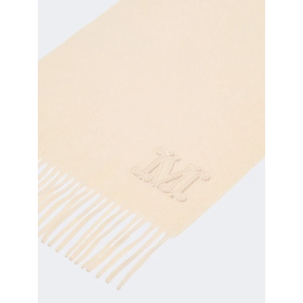 Max Mara Wsdalia Monogram Cashmere Stole in Ivory | Scarves | Coveti
